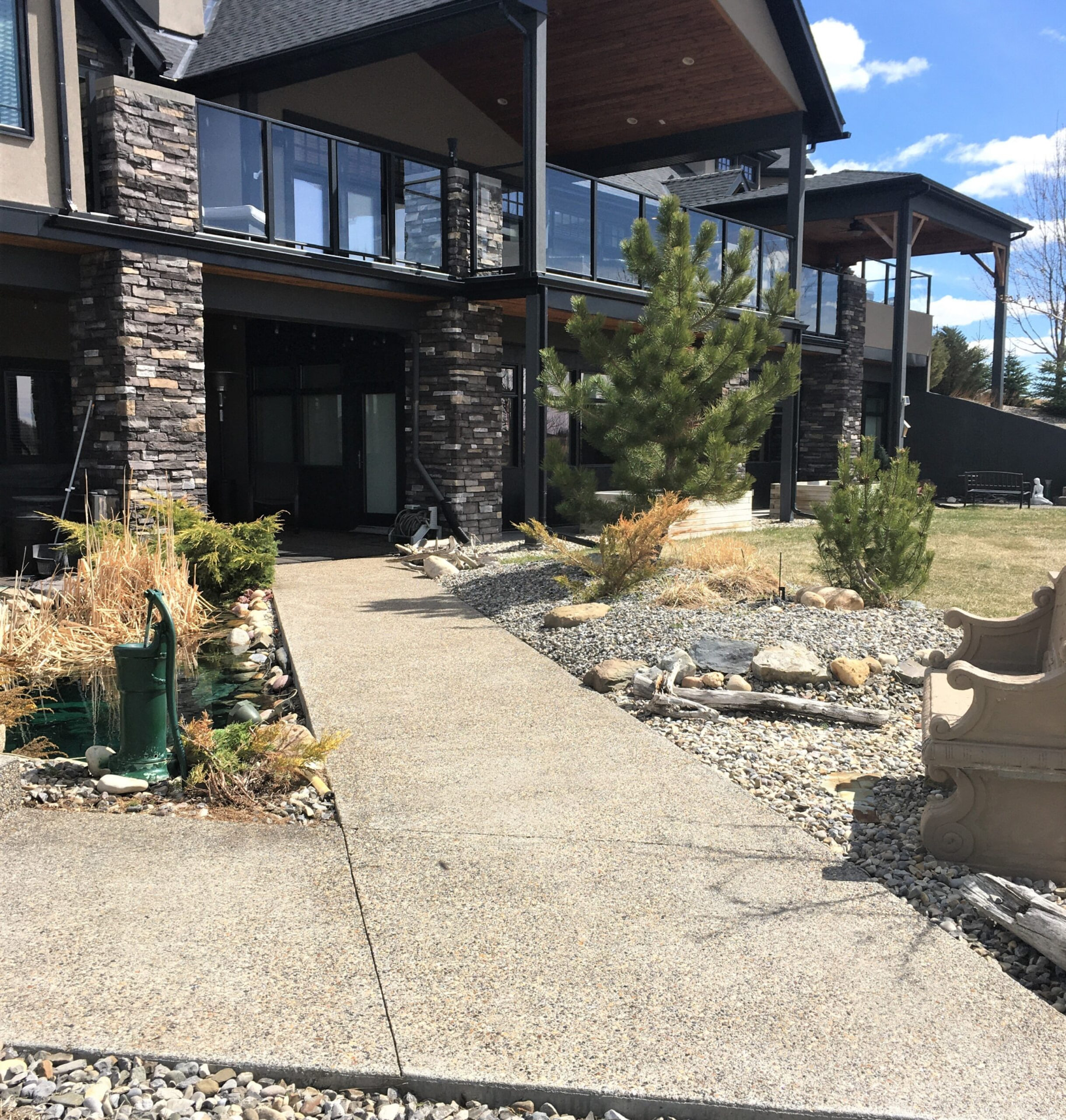 Exposed aggregate walkway and drive after treatment